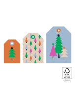 P39.017.075 X-mas Cadeaulabel Multi Sizes - Trees (S - M - L)