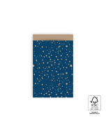 P43.198.012 Cadeauzakjes - Galaxy Foil Gold Blue - Taupe - 12 x 19 cm