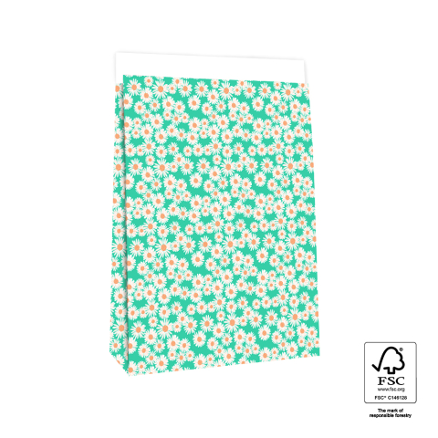 P44.057.027 Blokbodemzakken - Daisy Bright Green - 27 x 15 x 34 cm