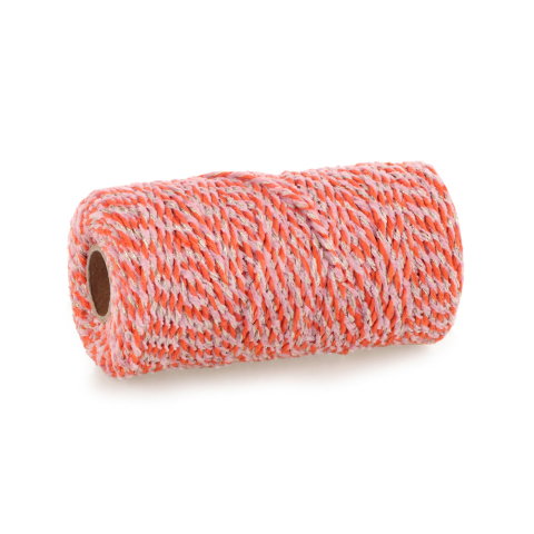 P60.124.100 Touw - Twist Fluffy - Pink/Orange/Gold