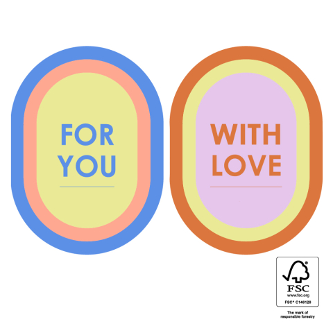 P74.420.250 Stickers Duo - Oval For You/With Love