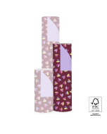 P15.194.050 Inpakpapier - Hearts Duo Beet Red - Lilac