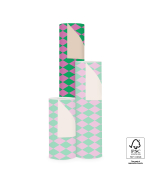 P15.219.070 Inpakpapier - Harlequin Green/Pink - Nude