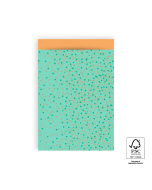 P43.136.017 Cadeauzakjes - Dots Bright Green Gold - Orange - 17 x 25 cm