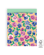 P43.154.027 Cadeauzakjes - Pansy Flowers - Mint - 27 x 34 cm