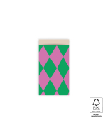 P43.219.007 Cadeauzakjes - Harlequin Green/Pink - Nude - 7 x 13 cm