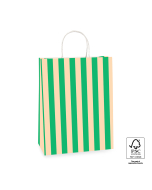 P46.002.026 Carrier Bags - Stripe Green/Peach