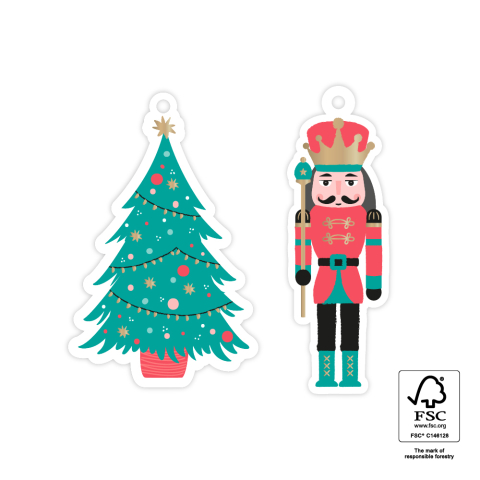 P39.016.100 X-mas Gift Tags Duo - Tree / Nutcracker