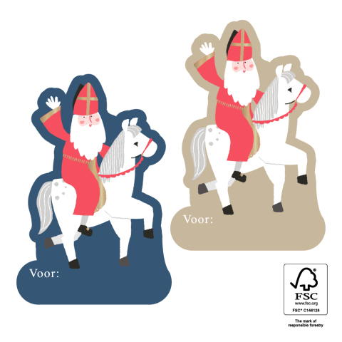 P39.128.250 Sint Stickers Duo - Paard Goud